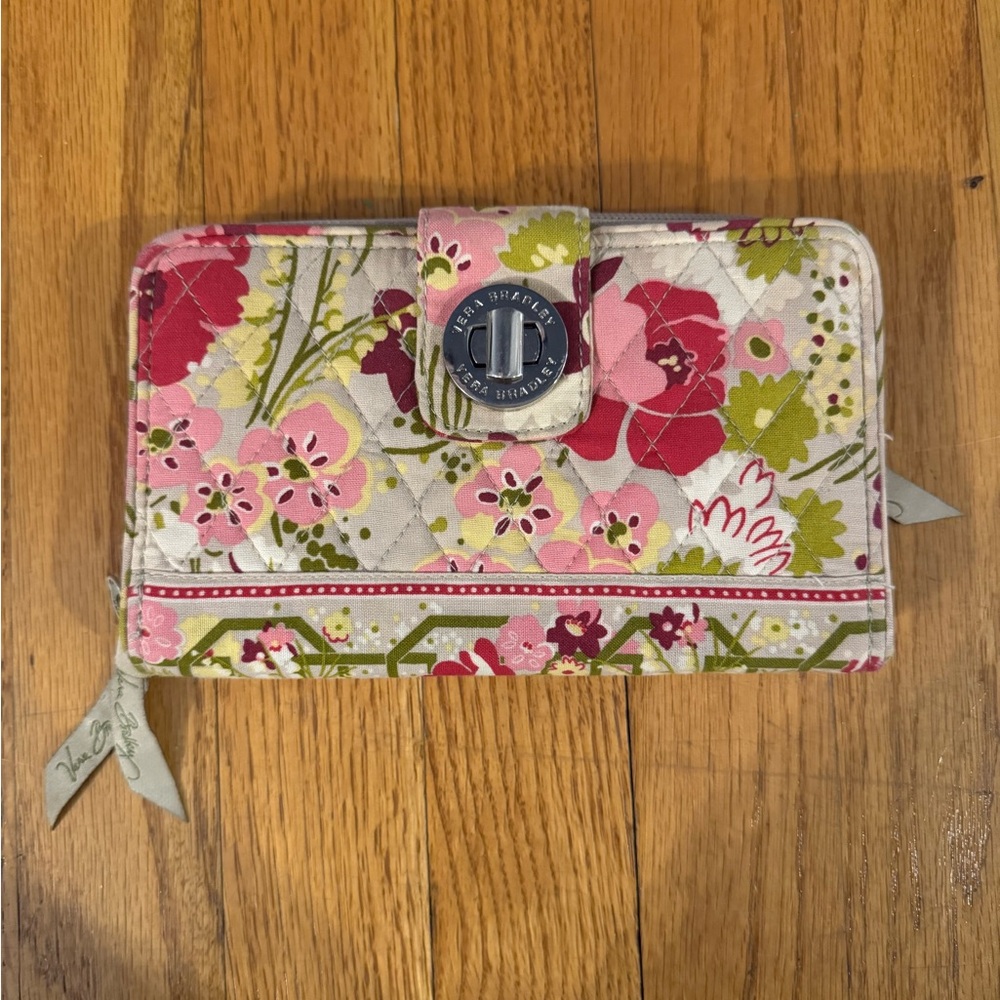Vera Bradley Floral Wallet - Pink and Green